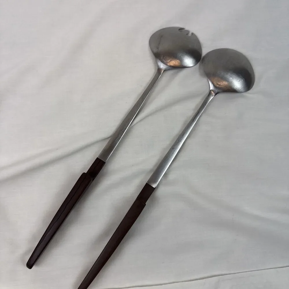 vintage mid-century modern salad servers from the Epic Forged Stainless